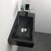 Moins Cher Lave-mains suspendu 40 cm Noir en Pierre de synthèse - Telma D - 3