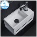 Moins Cher Lave-mains gain de place en solid surface Prato 33x18 cm avec porte-serviettes - 2