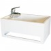 Moins Cher Lave-mains rectangle SOLICE - Blanc - 50x30cm - Solid Surface - Sans trop plein - 0