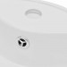 Moins Cher Hommoo Lavabo à trou de trop-plein/robinet céramique Blanc Rond HDV04216 - 4