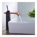 Prix Compétitif Robinet de lavabo style contemporain, avec bec en verre incurvé teint en orange - 0