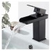 Prix Compétitif Robinet de lavabo robinet d'eau chaude et froide en cuivre sortie cascade noir - 2