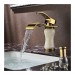 Prix Compétitif Robinet lavabo effet cascade avec bec et poignée dorés, style contemporain (Ti-PVD) - 0