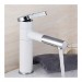 Prix Compétitif Robinet salle de bain à bec rotatif (360°), en blanc avec poignée et bec en métal chromé - 0