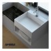 Moins Cher Lave-mains suspendu, vasque carrée en Solid surface 33 cm - Karaé - 0