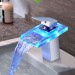 Prix Compétitif Robinet de salle de bain Ã  LED RGB avec mitigeur de lavabo pour salle de bain et robinetterie de salle de bain Laiton robinetterie Robinet d'eau TempÃ©rature Changement de couleurs - 1