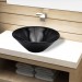 Moins Cher Vasque rond céramique Noir pour salle de bain HDV04205 - 0