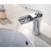 Prix Compétitif Robinet mitigeur lavabo Chromé Design Ligne fluide Bec long Plat avec Cascade - 0