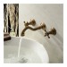 Prix Compétitif Robinet salle de bain mural à double poignée, robinet de style antique fini en laiton poli - 0