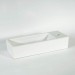 Moins Cher Lave main Rectangulaire Gain de place Droite - Céramique Blanc - 38x15 cm - Minimalist - 2
